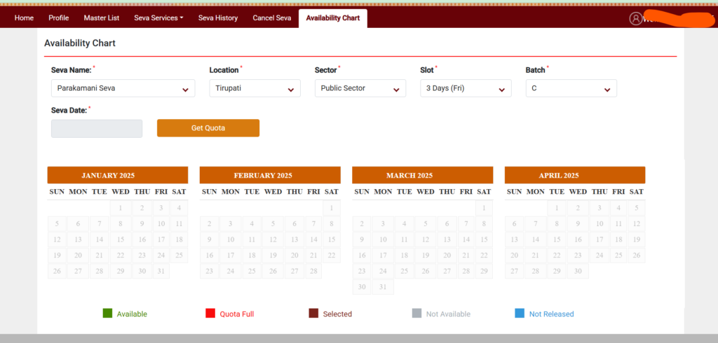 TTD Parakamani Seva tickets availability