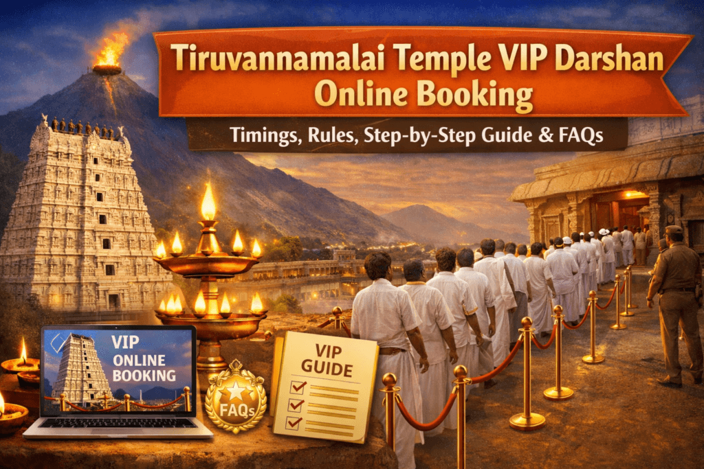 Tiruvannamalai Temple VIP Darshan Online Booking – Timings, Rules, Step-by-Step Guide & FAQs