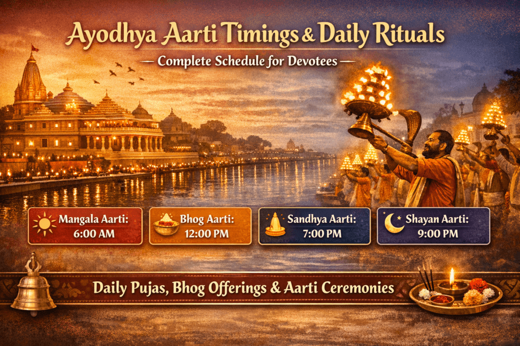 Ayodhya Aarti Timings & Daily Rituals – Complete Schedule for Devotees