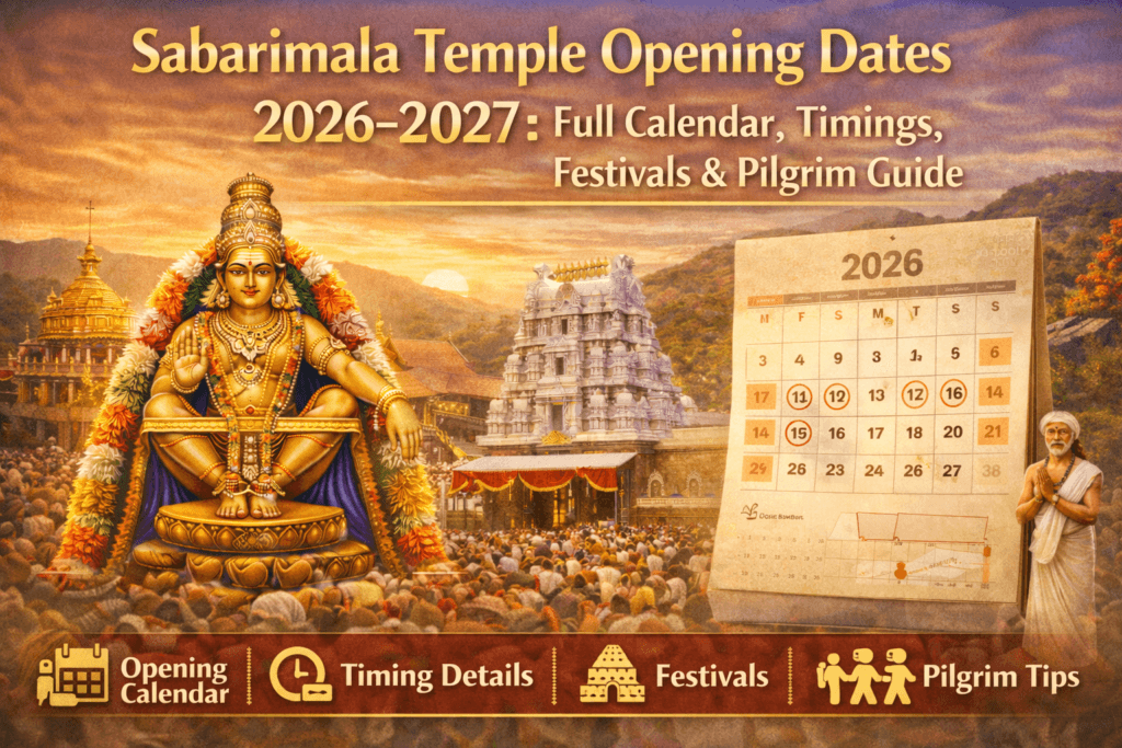 Sabarimala Temple Opening Dates 2026–2027: Full Calendar, Timings, Festivals & Pilgrim Guide